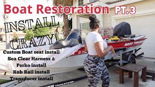 Bass Boat Restore & Makeover | Install Custom Seats, Sea Clear Harness, Perko, Transducer, Rub Rail