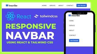 How to make a responsive navbar with react js and tailwind css | React js project