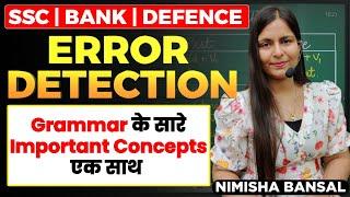 Error Detection |BANK|SSC| Grammar के सारे Imp Concepts एक साथ  | Achievers' Series|  Nimisha Bansal