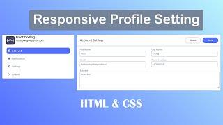 Responsive Profile Setting Menu Design Using HTML & CSS