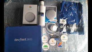 DevFest India 2021 Goodies unboxing Google Nest Mini #devfest2021 #swags