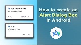 How to create an alert dialog box in Android Studio using Java | Android Studio Alert dialog