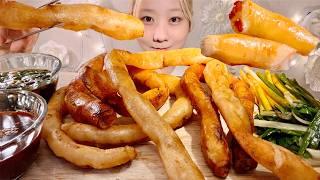 ASMR Grilled Beef Large Intestine【Mukbang/ Eating Sounds】【English subtitles】