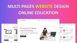 How To Make A Responsive Online Education Website Design Using HTML CSS JS || Multi Pages Website