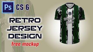 Retro Jersey Design using Photoshop CS 6 | Free Mockup JPG