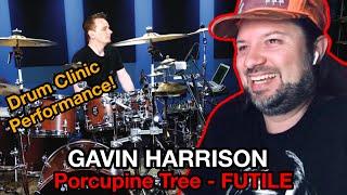 REACTION!  GAVIN HARRISON Live Drum Clinic Performance PORCUPINE TREE Futile