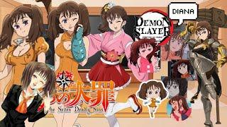 Algunos personajes de kimetsu no yaiba reaccionan a Diana || 1/3 || Gacha life/Club ||