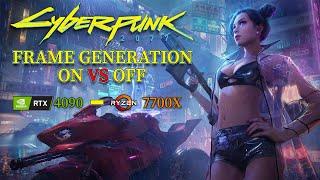 Cyberpunk 2077 [4K] Frame Generation ON vs OFF - RTX 4090 - Ryzen 7700X
