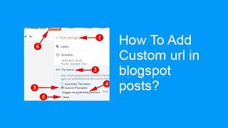 How To Add Blogspot Custom Permalink For Blog Posts