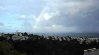 Rainbow Over Haifa Israel