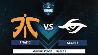 Fnatic vs Secret | Game 3 | ESL One Katowice 2018
