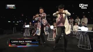 BTS Jungkook & BLOCK B U-Kwon dance to COME BACK HOME on MAMA 2014