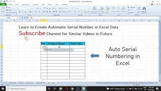 Automatic Serial Number in Excel Data (How to Generate Auto Serial Number in Excel)
