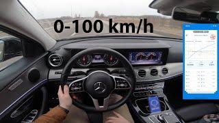 Mercedes E 220d AMG line - 0-100 km/h and city POV drive [4K]