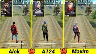 ALOK VS A124 VS MAXIM ABILITY TEST FREE FIRE-PARA SAMSUNG,A3,A5,A6,A7,J2,J5,J7,