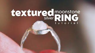 How I make Textured Moonstone Silver Ring: Studio vlog jewelry making tutorial