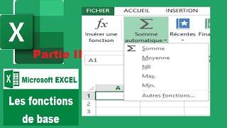 Leçon N°15 partie 2 Les fonctions de base sur excel