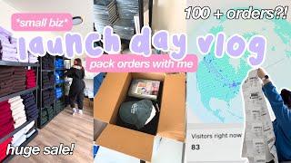 *SMALL BUSINESS* LAUNCH DAY VLOG | live view + packing 100+ orders?!