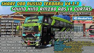 SHARE OBB BUSSID TERBARU V4.3.3‼️SOUND HINO RM280 ABS 18 CORTAS ANTI PENYOK/KOTOR