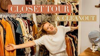 CLEANING OUT MY CLOSET + CLOSET TOUR | Over 100 pieces to sell and donate