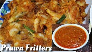 How to Make Prawn Fritters with Peanut Sauce/Cucur Udang/Budget Dish