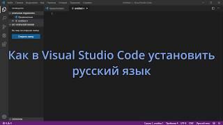 Как в Visual Studio Code установить русский язык