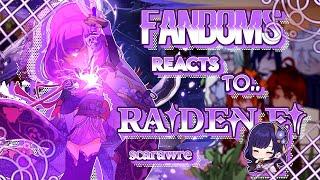 Fandoms react to eachother // 1/? // Raiden Ei/Beelzebub  // 6/? Genshin Impact // Scarawre