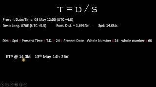 ETP, ETA and Required Speed Manual Computation