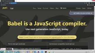 Babel Javascript Transpiler  and React.js