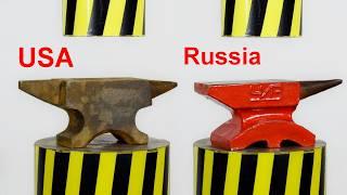 HYDRAULIC PRESS VS ANVILS OF DIFFERENT COUNTRIES