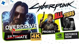 CYBERPUNK 2077 on GeForce NOW on ALL Tiers | FREE to 4K Gameplay