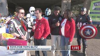 North Charleston Mayor live on News 2 Toys for Tots blitz