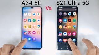 Samsung A34 5G vs S21 Ultra - SPEED Test 