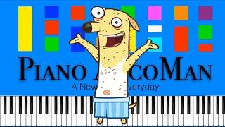 Almost Naked Animals Theme Song - Slow Easy Medium Piano Tutorial 4K