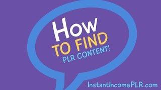 How To Find PLR Products