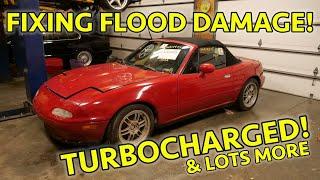 Saving A Highly Modified Miata With Flood Damage, For Profit? Step 1: Remove Water