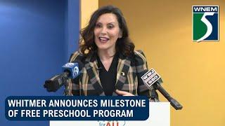 Whitmer announces milestone of free preschool program