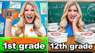 I Survived EVERY Grade of School in 24 Hours!