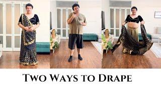 Two Ways to Drape: Explore Stylish Saree Techniques with Shoaib Khan