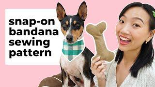 The BEST DIY dog projects! + snap-on dog bandana sewing pattern for BEGINNERS