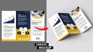 Make trifold brochure mokcup in Photoshop