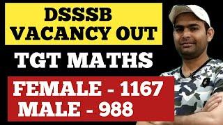 dsssb tgt vacancy 2021out || dsssb tgt maths male and female vacancies || dsssb tgt vacancies out