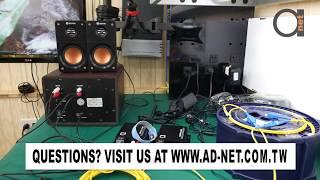 RCA Audio Over Fiber Converter | Extender - L+R 2 channel Plug-n-Play Installation Example