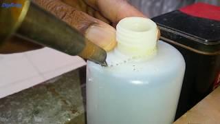 How to repair cracked broken plastic bottle by welding with a soldering iron