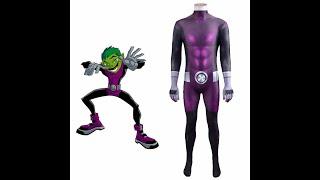 Hallowcos Teen Titans Beast Boy Cosplay Costume Kids Adults