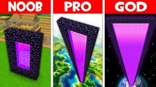 TALL NETHER PORTAL in Minecraft NOOB vs PRO vs GOD! WHICH is BETTER?