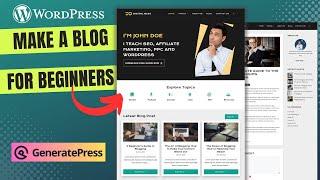 How To Make a WordPress Blog | GeneratePress Free Theme (Design 8)