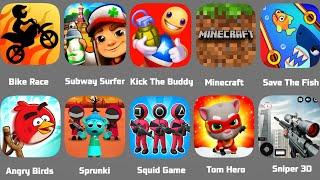 Sprunki,Minecraft,Fishdom,Tom Heros,Subway Surfers,Bike Race,Kick The Buddy,Save The Fish,Sniper 3D