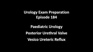 184 Paediatric Urology - Posterior Urethral Valve & Vesico Ureteric Reflux. Urology Exam Preparation