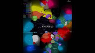 Eve Online influence maps 08.2007 - 08.2021